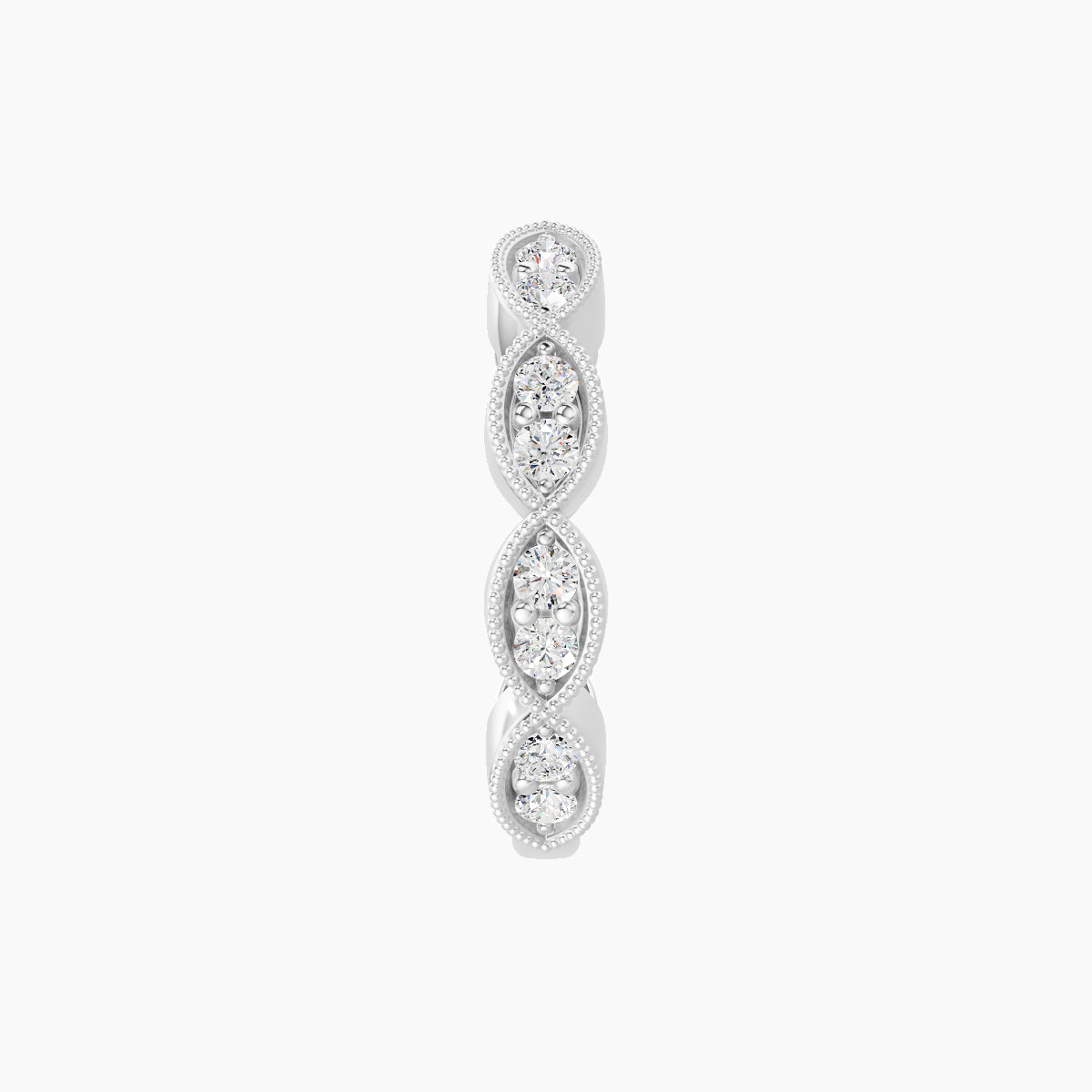 Bellona | 18k White Gold 9.5 mm Diamond Nose Ring Piercing