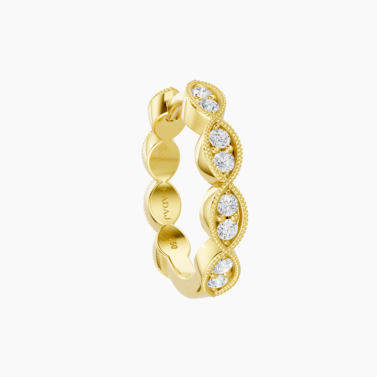 Bellona | 18k Yellow Gold 9.5 mm Diamond Nose Ring Piercing