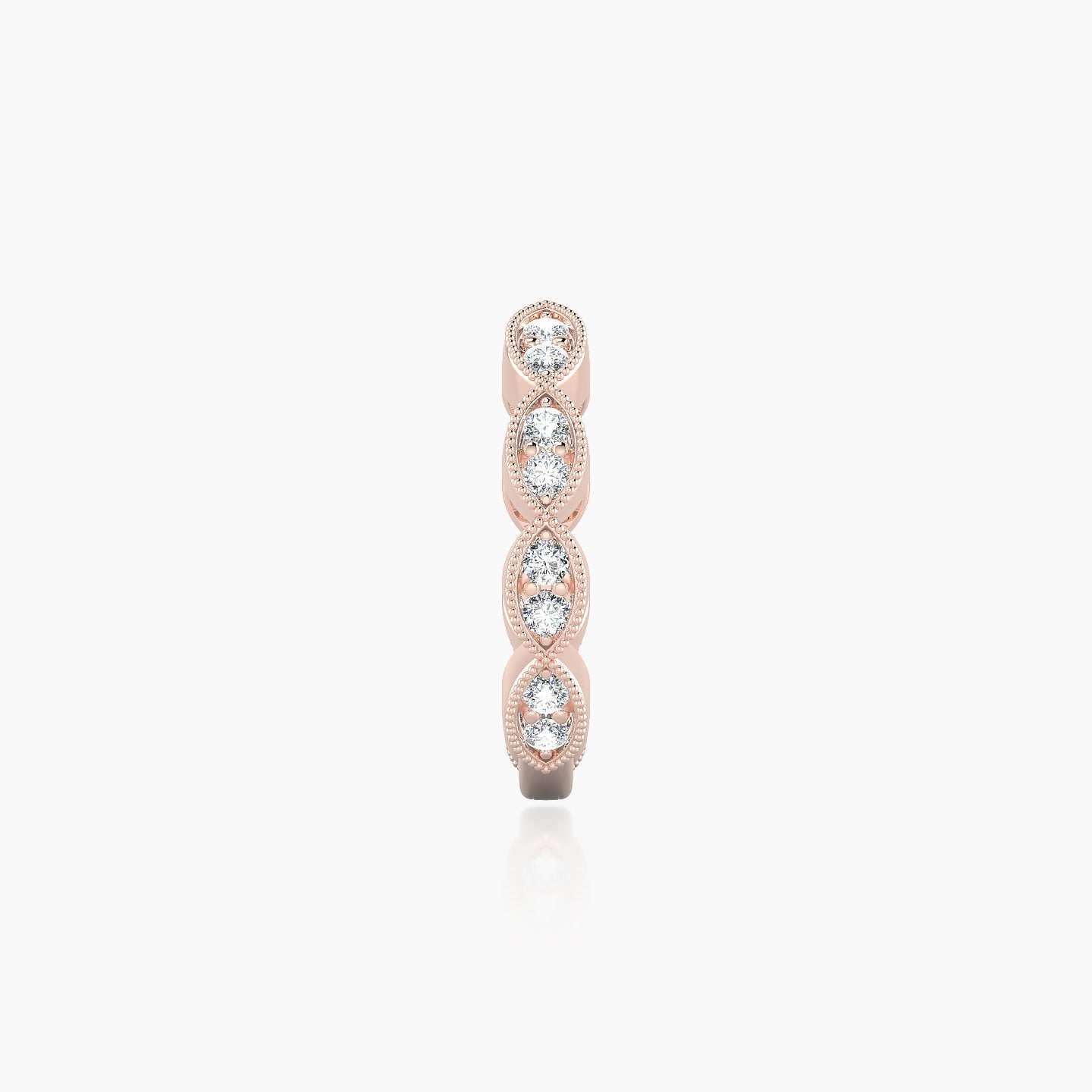 Bellona | 18k Rose Gold 9.5 mm Diamond Nose Ring Piercing