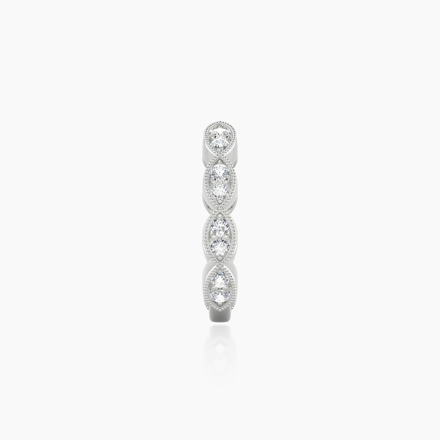 Bellona | 18k White Gold 9.5 mm Diamond Nose Ring Piercing
