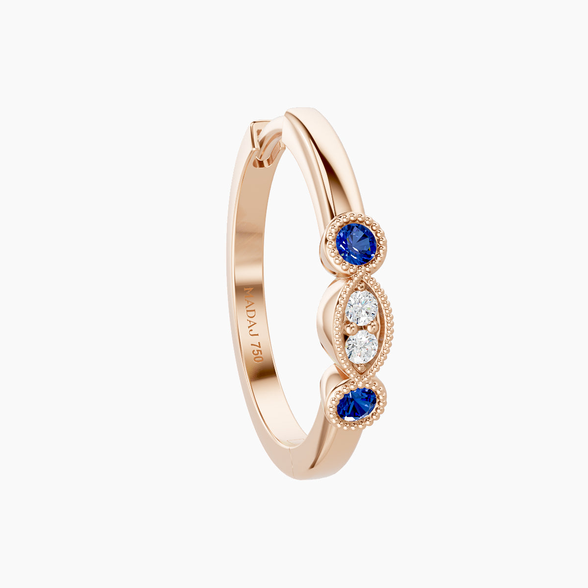Camilla | 18k Rose Gold 11 mm Sapphire & Diamond Hoop Piercing