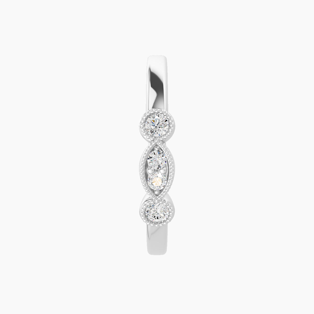 Camilla | 18k White Gold 11 mm Diamond Hoop Piercing