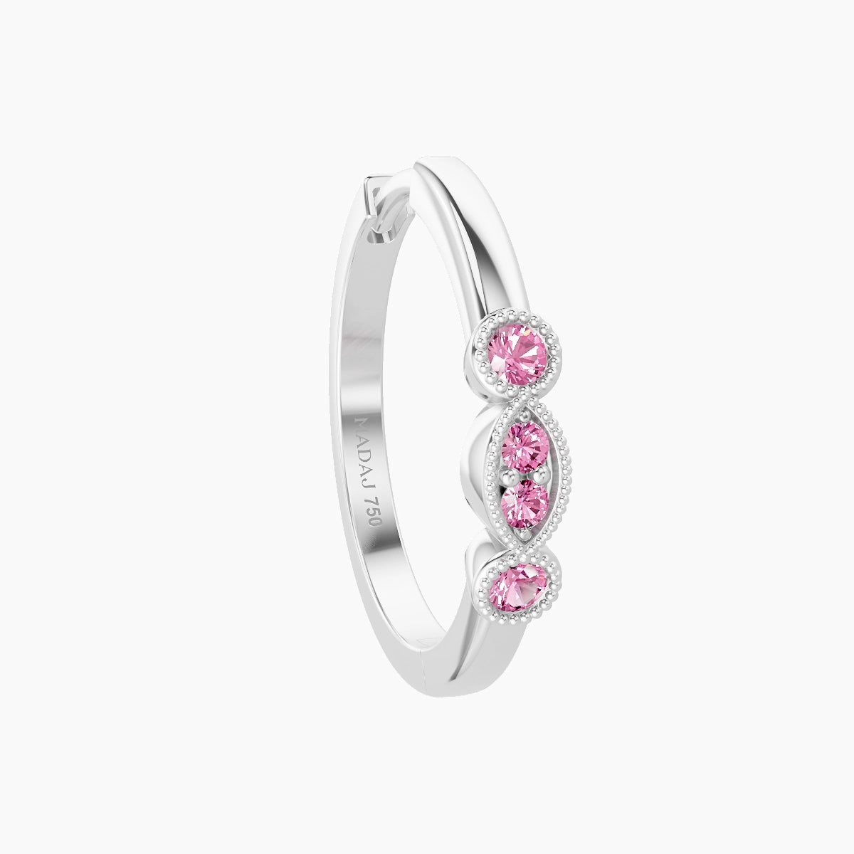 Camilla | 18k White Gold 11 mm Pink Sapphire Hoop Piercing