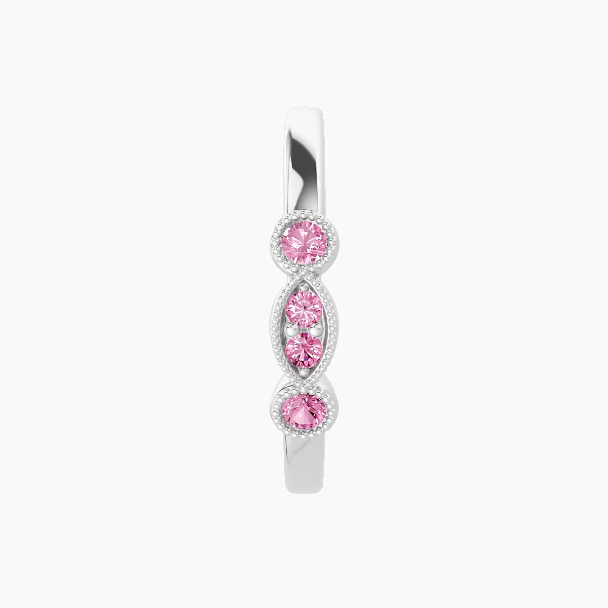 Camilla | 18k White Gold 11 mm Pink Sapphire Hoop Piercing