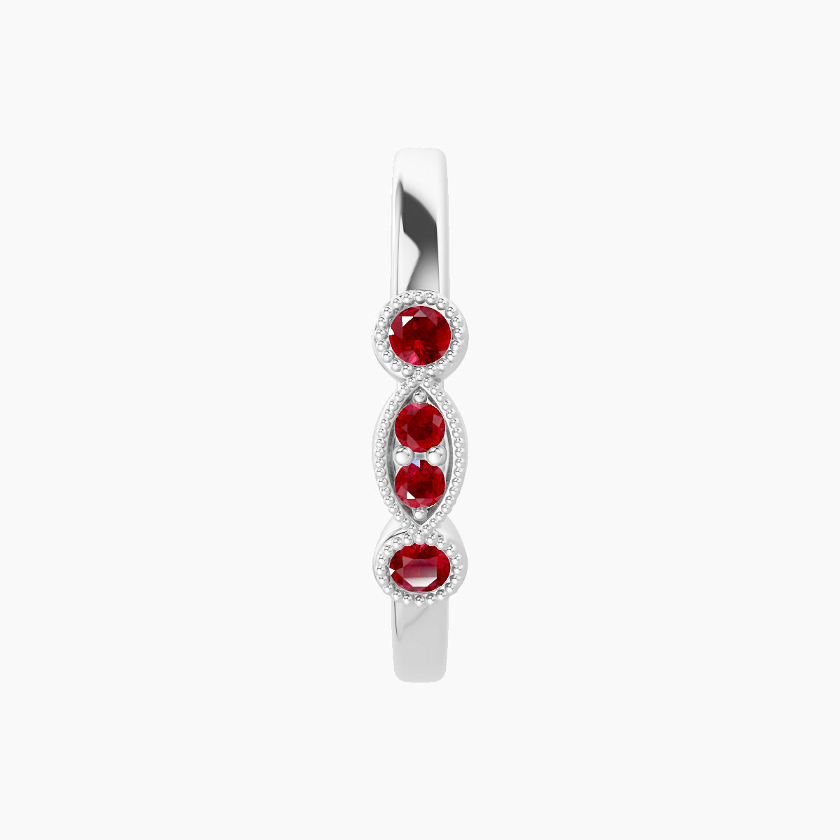 Camilla | 18k White Gold 11 mm Ruby Hoop Piercing