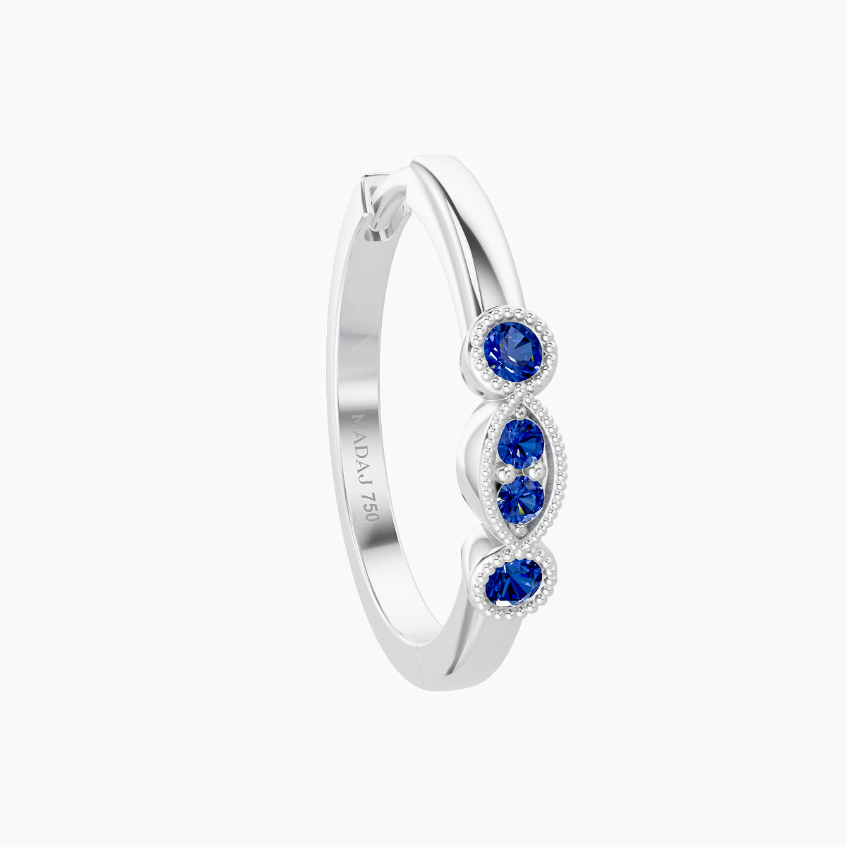 Camilla | 18k White Gold 11 mm Sapphire Hoop Piercing