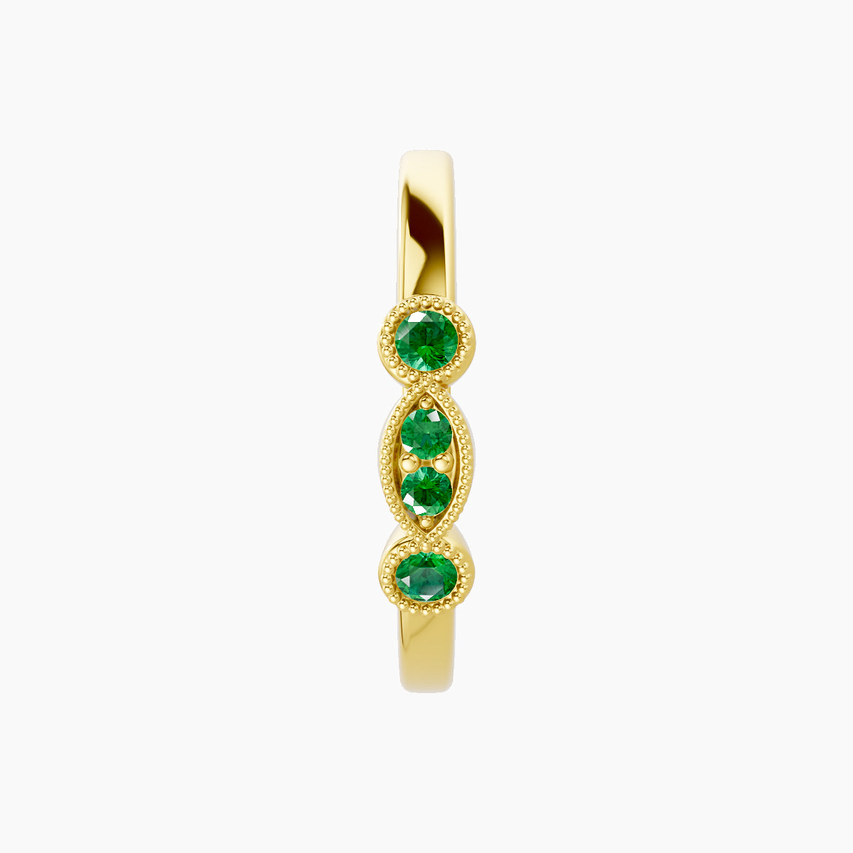 Camilla | 18k Yellow Gold 11 mm Emerald Hoop Piercing