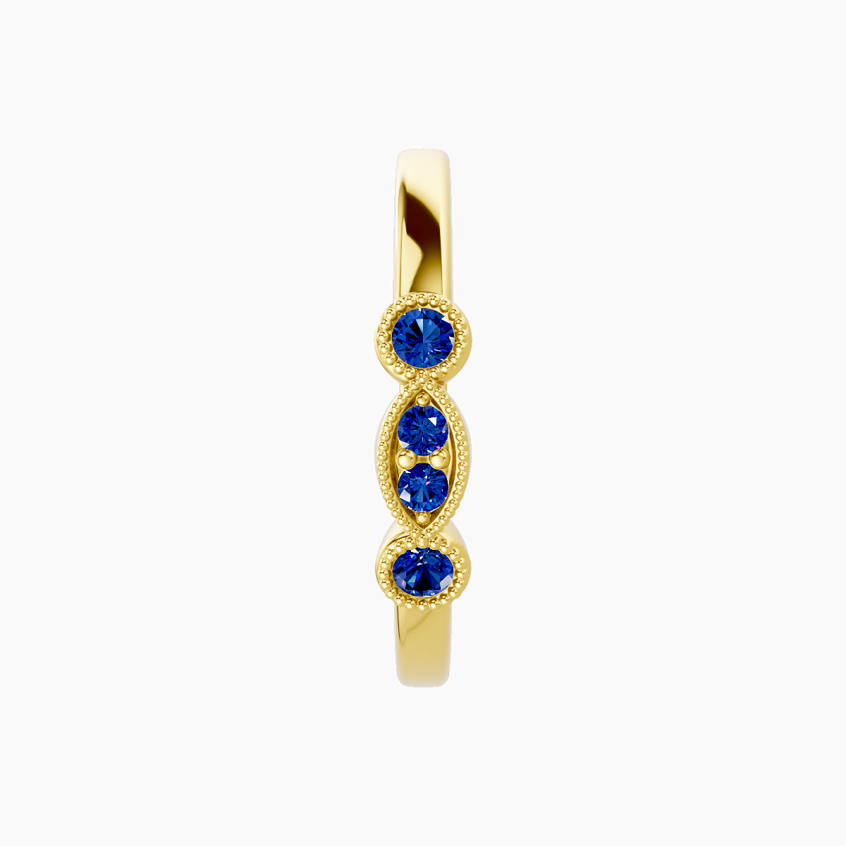 Camilla | 18k Yellow Gold 11 mm Sapphire Hoop Piercing