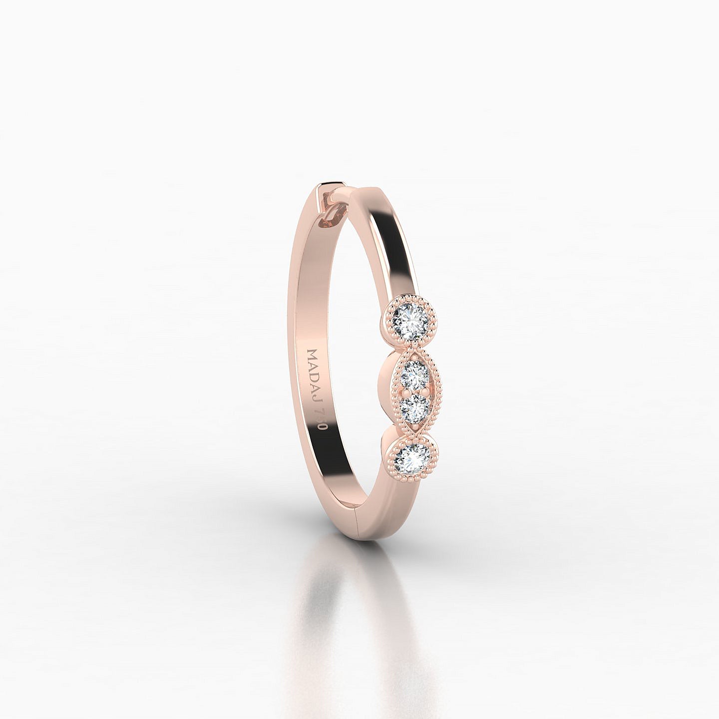 Camilla | 18k Rose Gold 11 mm Diamond Hoop Piercing