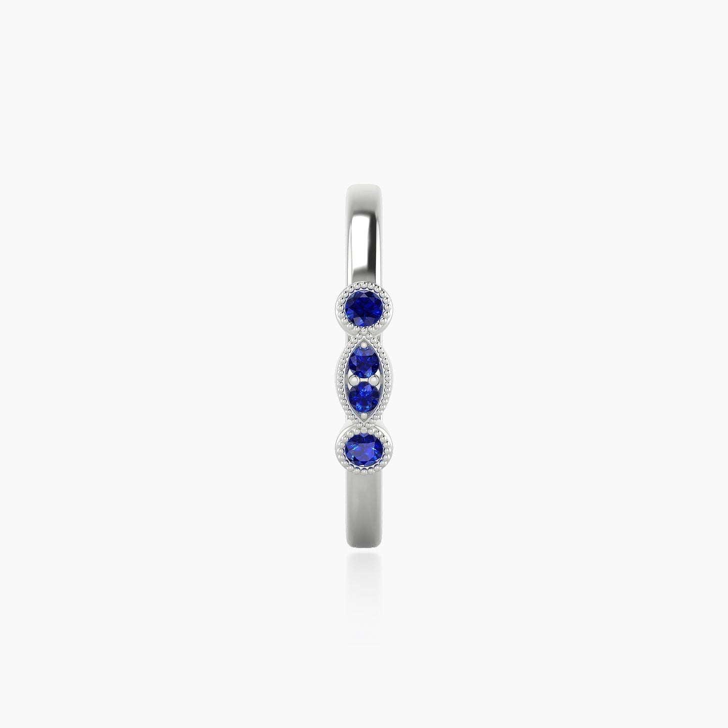 Camilla | 18k White Gold 11 mm Sapphire Hoop Piercing