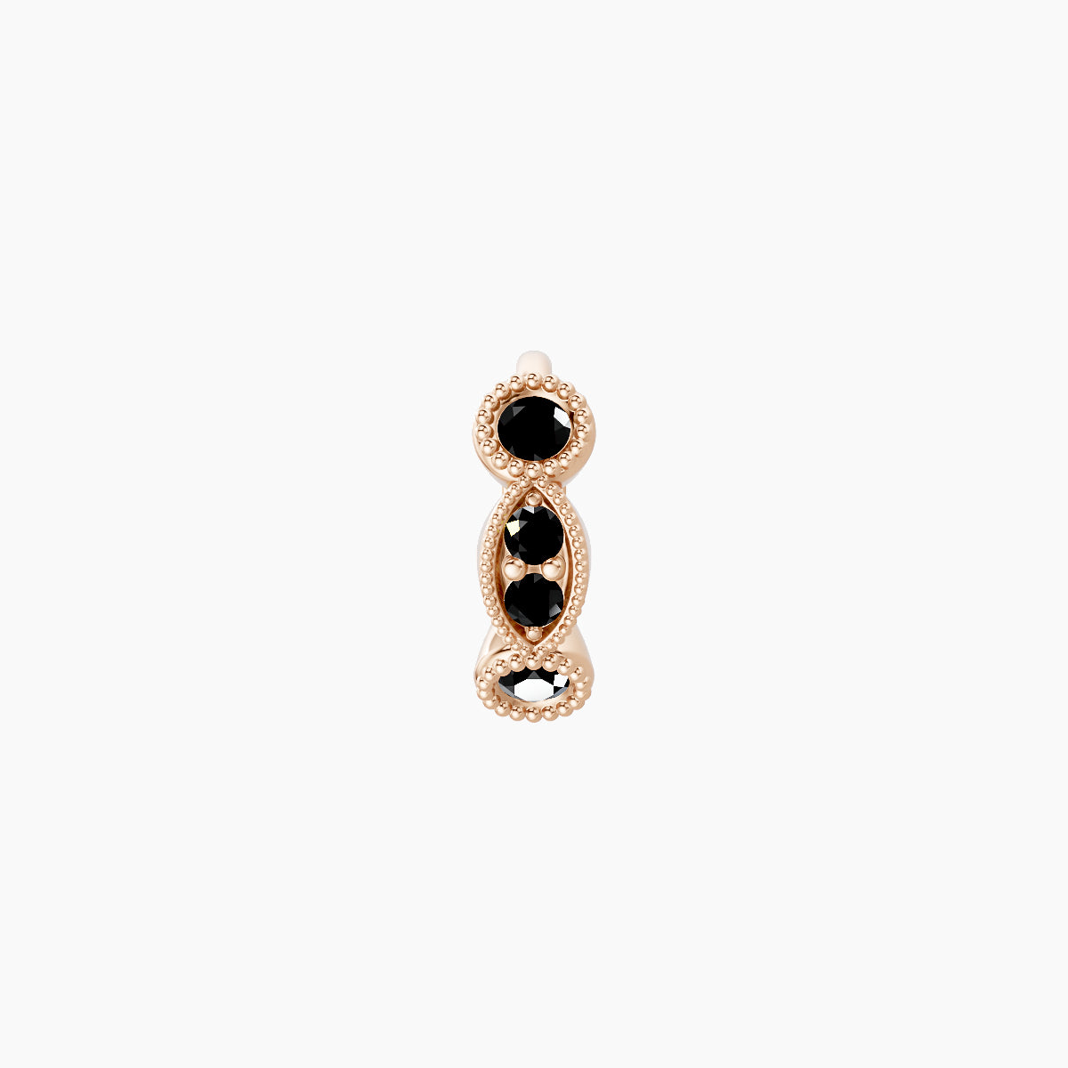 Camilla | 18k Rose Gold 5 mm Black Diamond Hoop Piercing