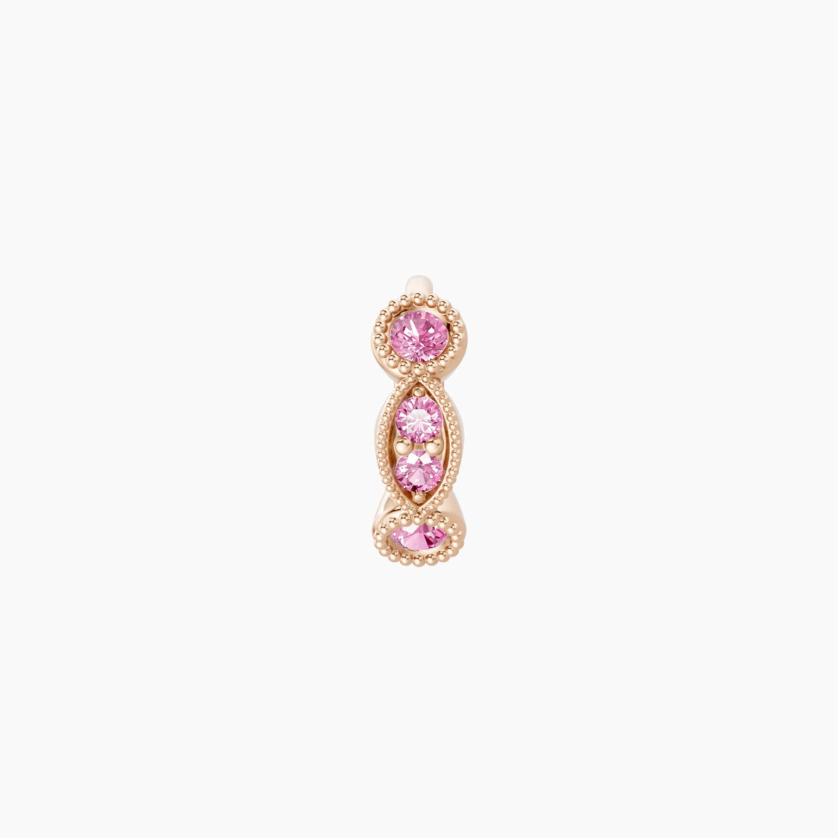 Camilla | 18k Rose Gold 5 mm Pink Sapphire Hoop Piercing