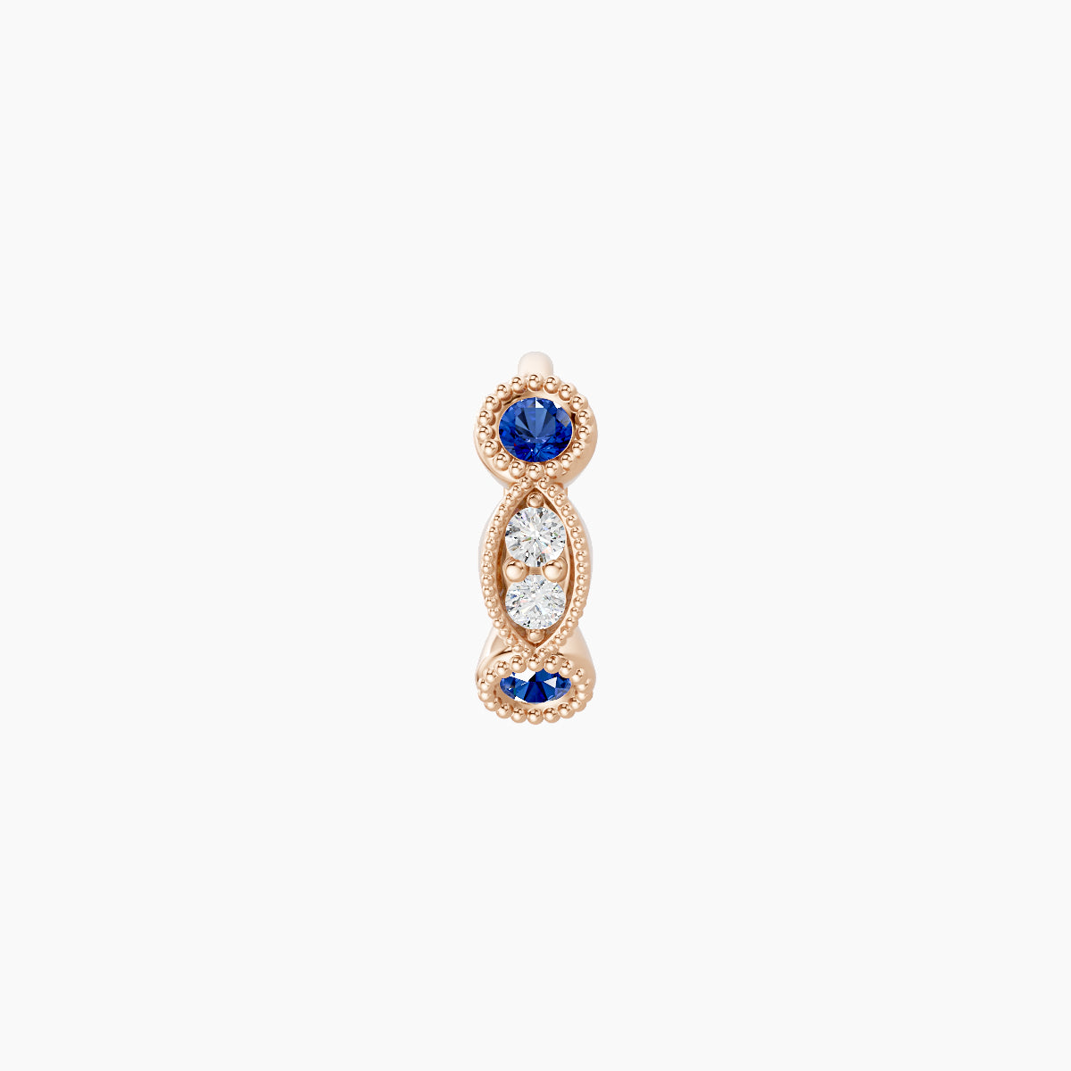 Camilla | 18k Rose Gold 5 mm Sapphire & Diamond Hoop Piercing
