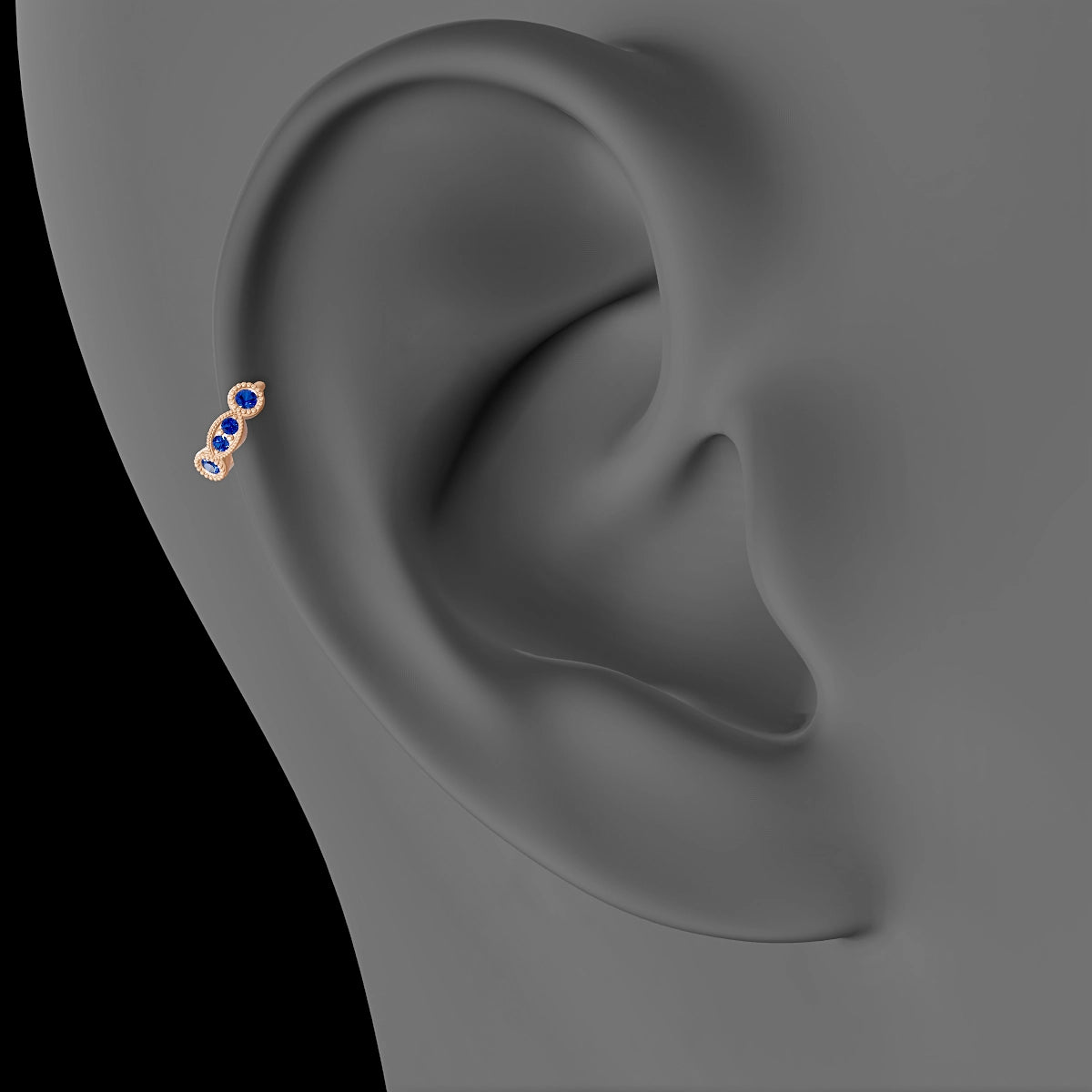 Camilla | 18k Rose Gold 5 mm Sapphire Hoop Piercing