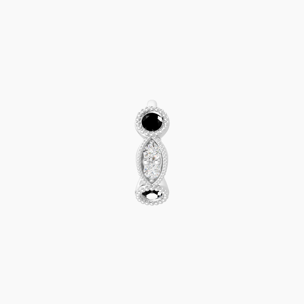 Camilla | 18k White Gold 5 mm Black Diamond & Diamond Hoop Piercing