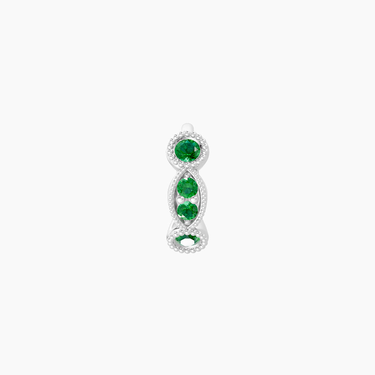 Camilla | 18k White Gold 5 mm Emerald Hoop Piercing