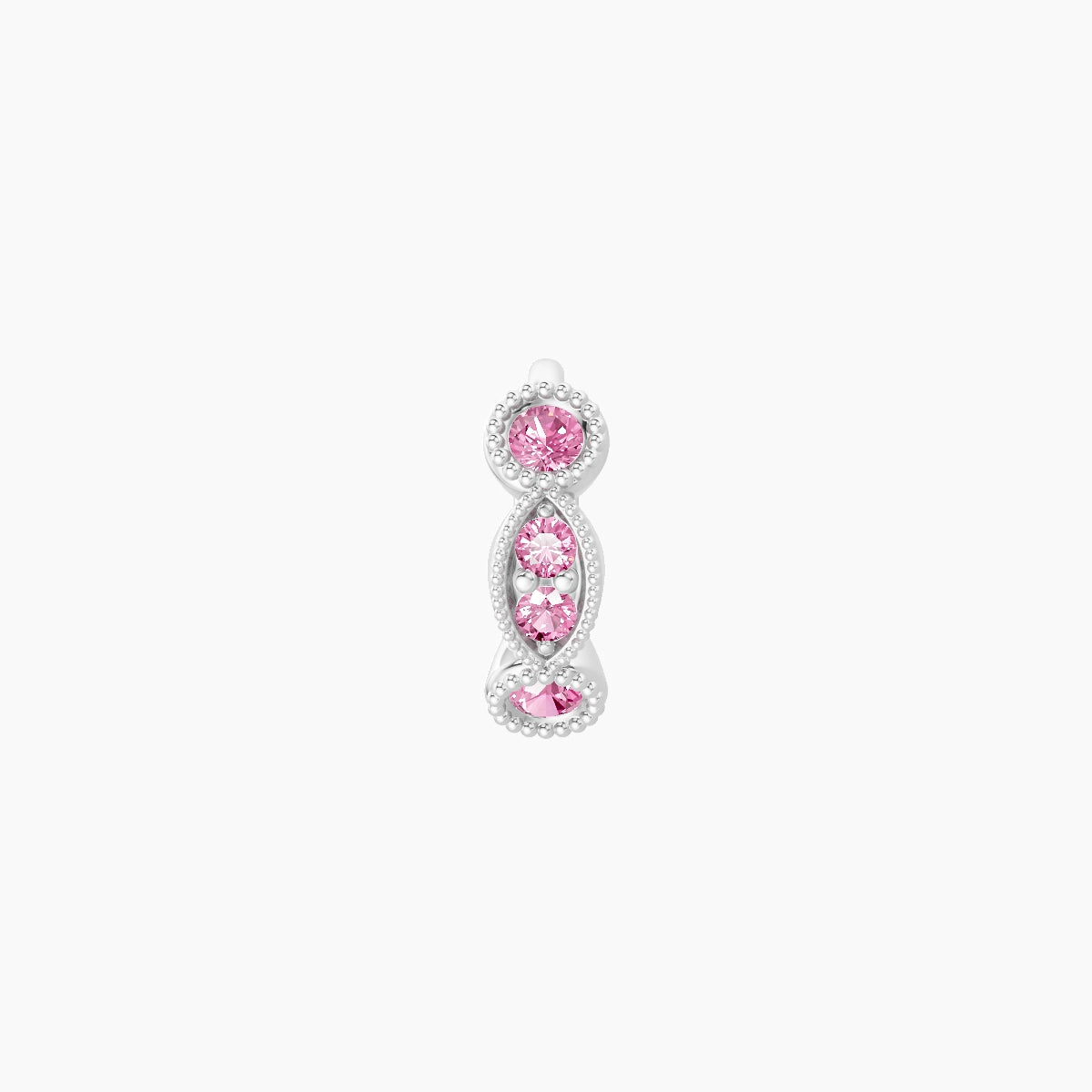 Camilla | 18k White Gold 5 mm Pink Sapphire Hoop Piercing