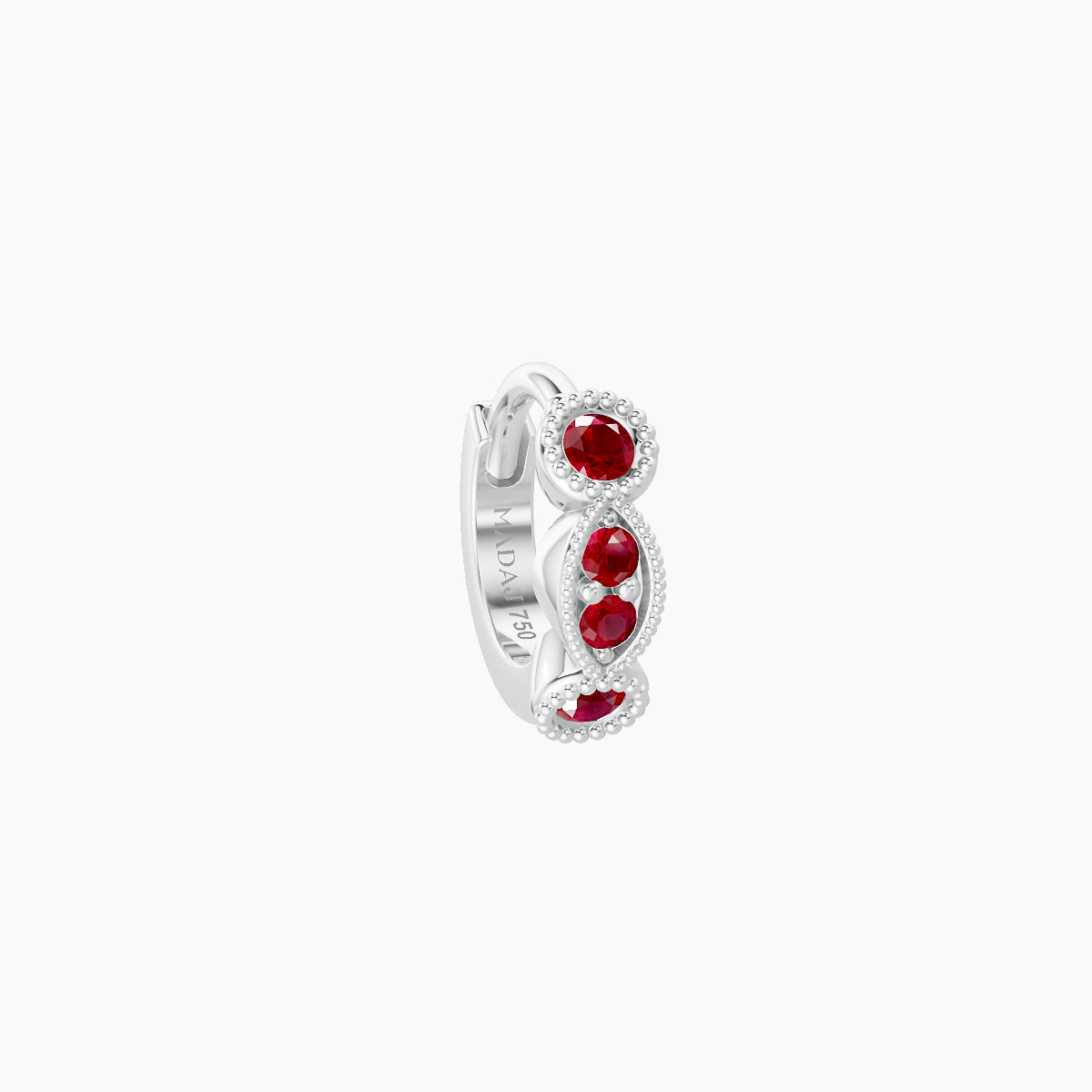 Camilla | 18k White Gold 5 mm Ruby Hoop Piercing