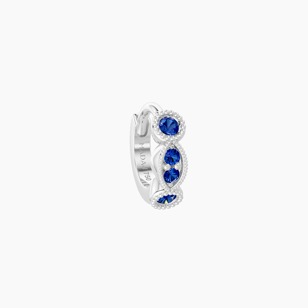 Camilla | 18k White Gold 5 mm Sapphire Hoop Piercing