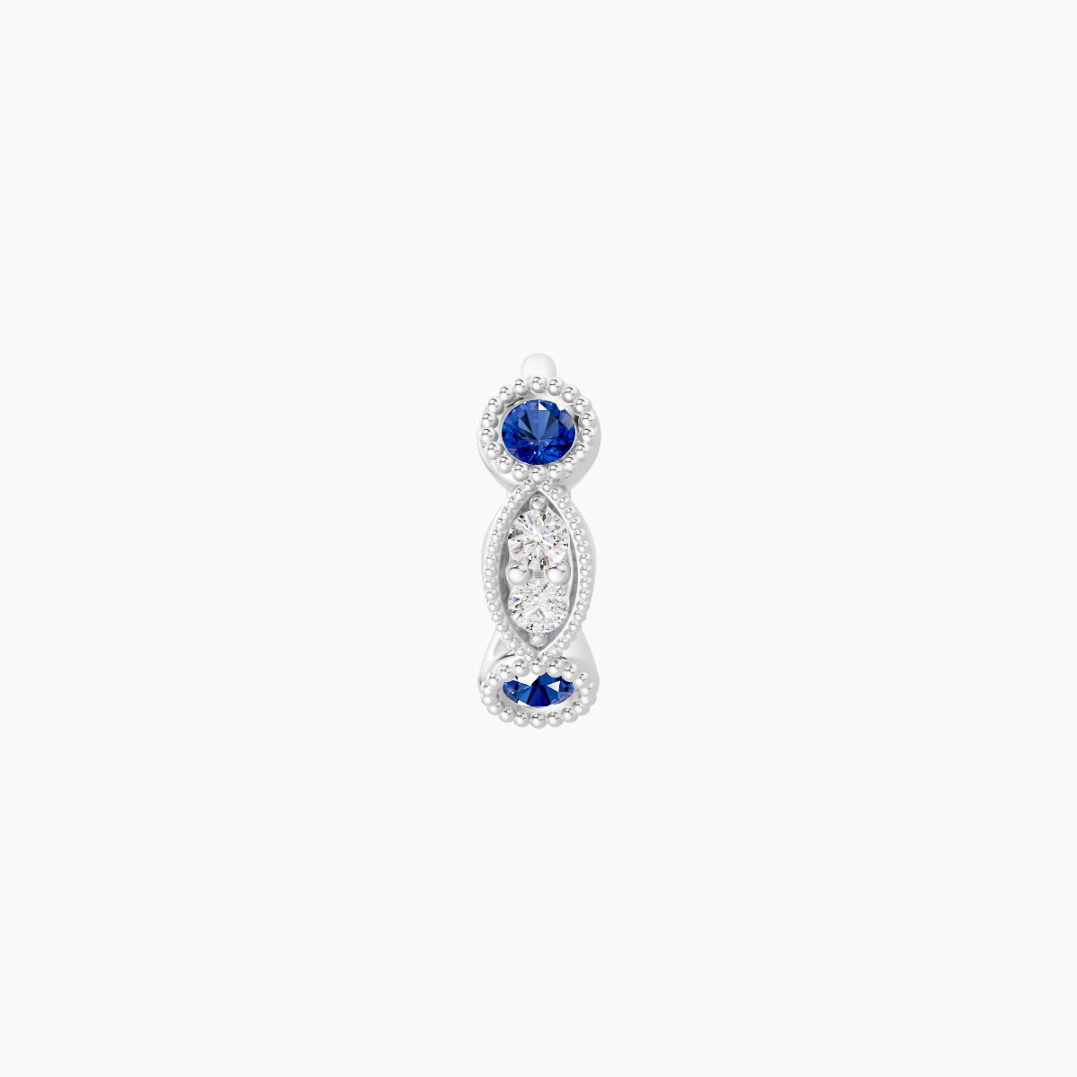Camilla | 18k White Gold 5 mm Sapphire & Diamond Hoop Piercing