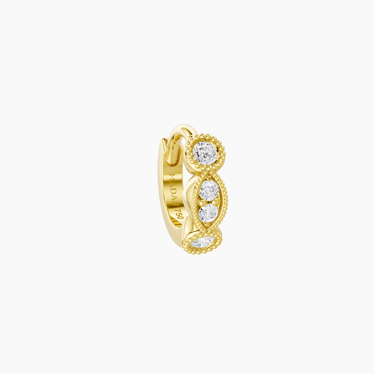 Camilla | 18k Yellow Gold 5 mm Diamond Hoop Piercing