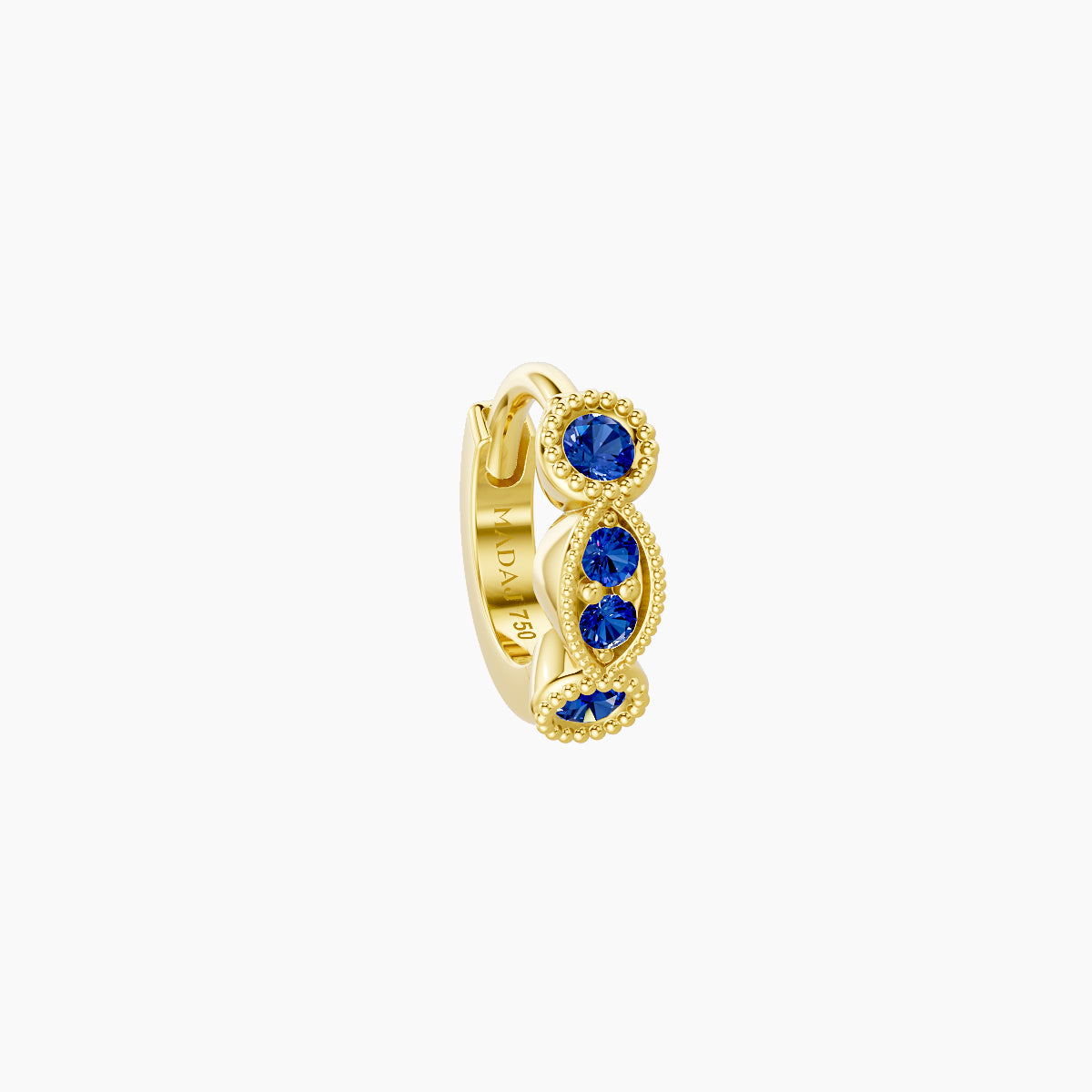 Camilla | 18k Yellow Gold 5 mm Sapphire Hoop Piercing