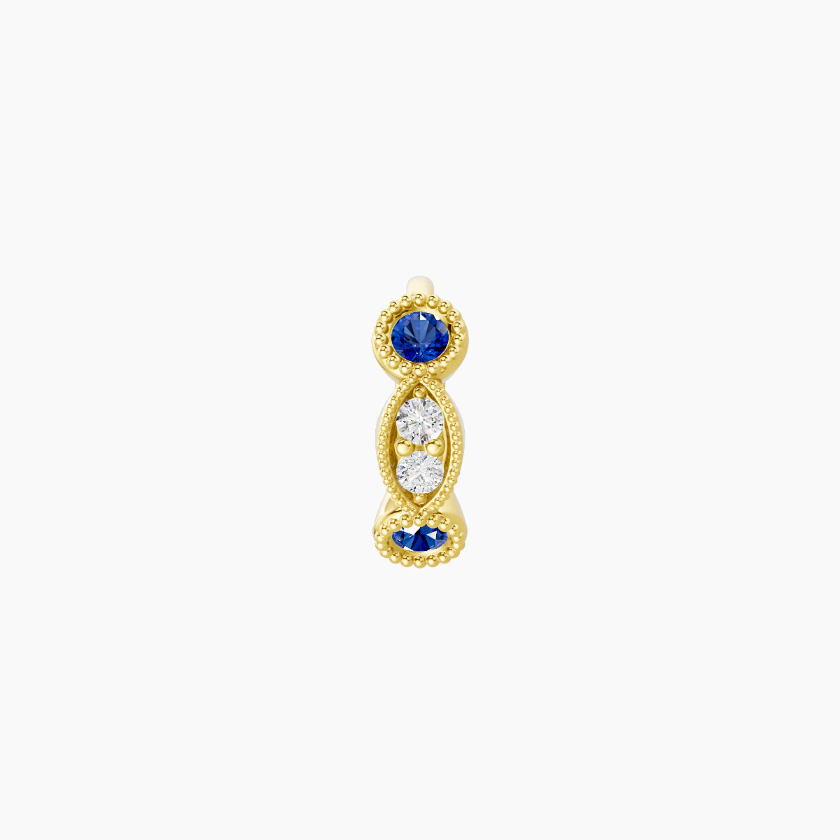 Camilla | 18k Yellow Gold 5 mm Sapphire & Diamond Hoop Piercing