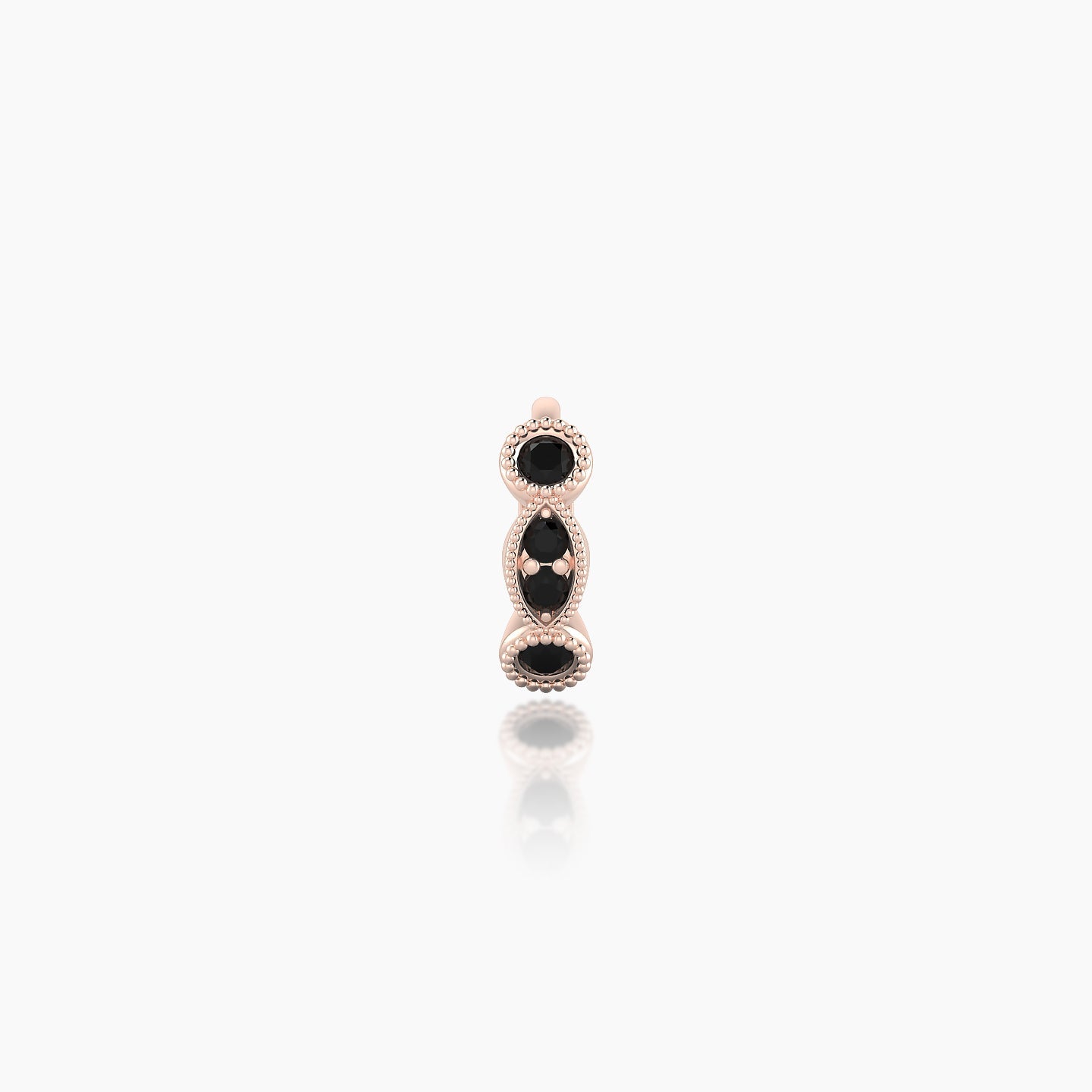 Camilla | 18k Rose Gold 5 mm Black Diamond Hoop Piercing