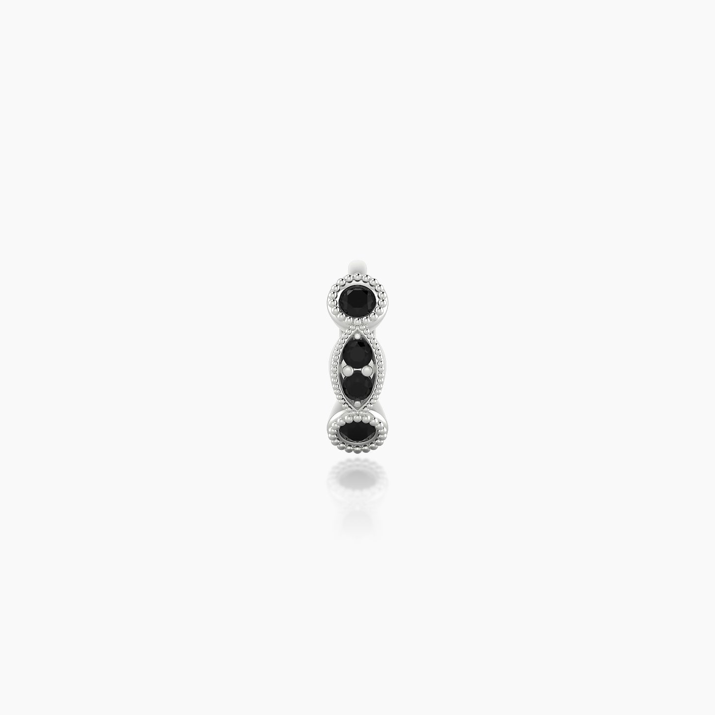 Camilla | 18k White Gold 5 mm Black Diamond Hoop Piercing