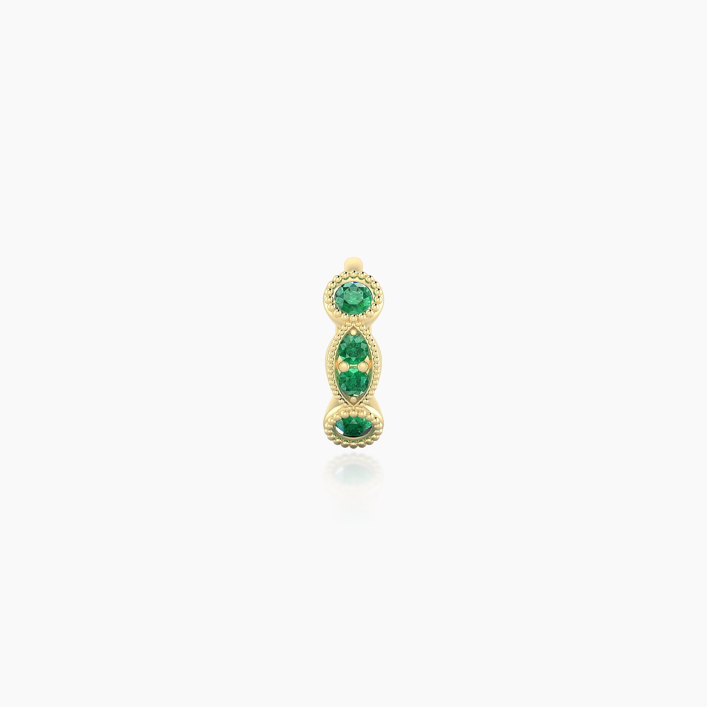Camilla | 18k Yellow Gold 5 mm Emerald Hoop Piercing
