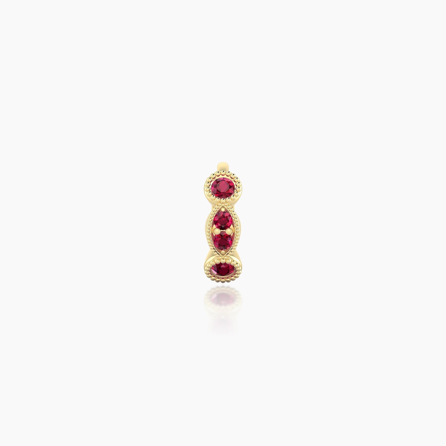 Camilla | 18k Yellow Gold 5 mm Ruby Hoop Piercing
