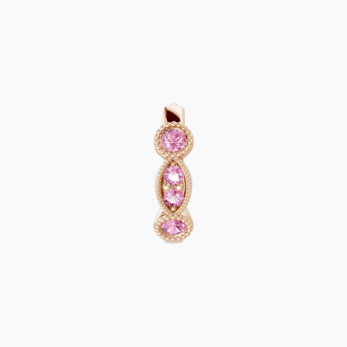 Camilla | 18k Rose Gold 6.5 mm Pink Sapphire Hoop Piercing