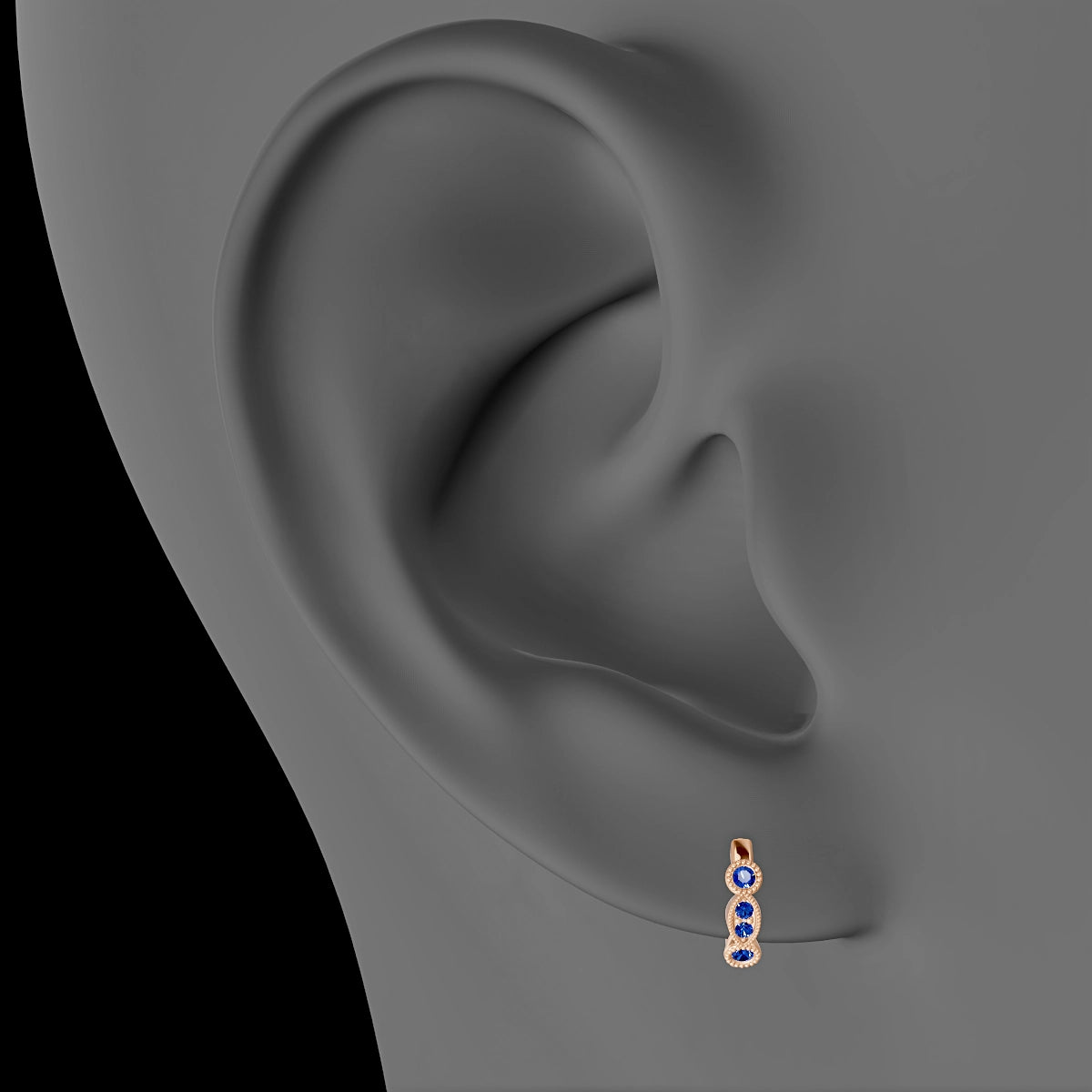 Camilla | 18k Rose Gold 6.5 mm Sapphire Hoop Piercing