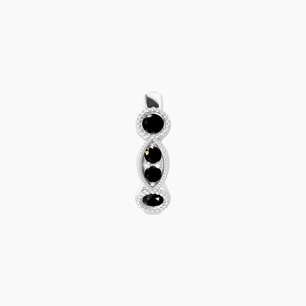 Camilla | 18k White Gold 6.5 mm Black Diamond Hoop Piercing