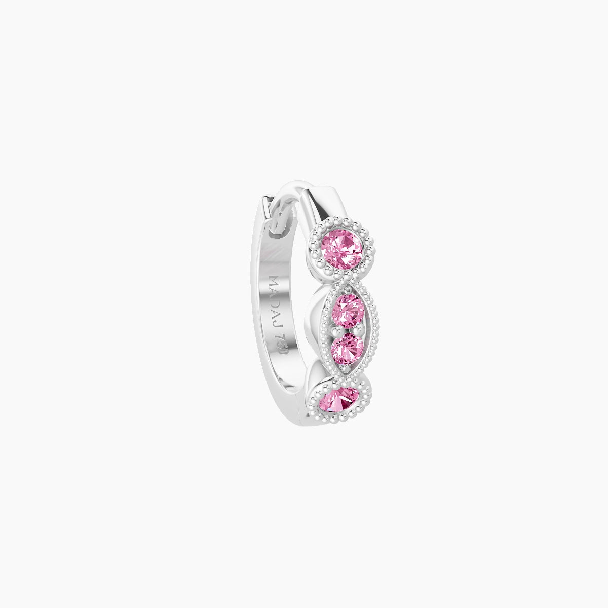 Camilla | 18k White Gold 6.5 mm Pink Sapphire Hoop Piercing
