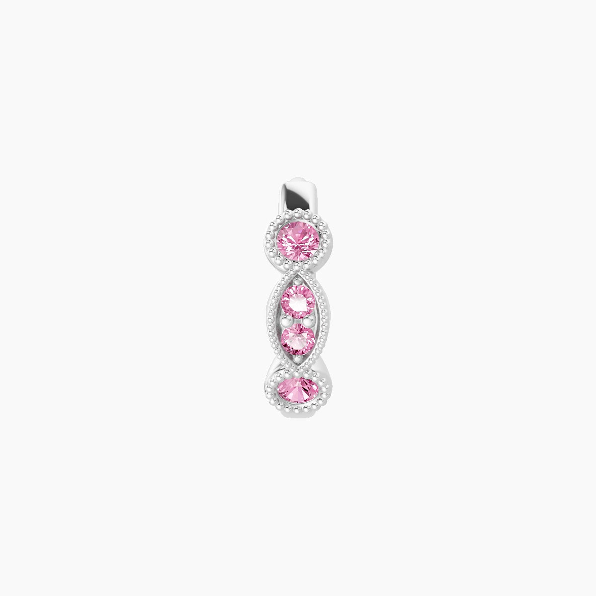 Camilla | 18k White Gold 6.5 mm Pink Sapphire Hoop Piercing