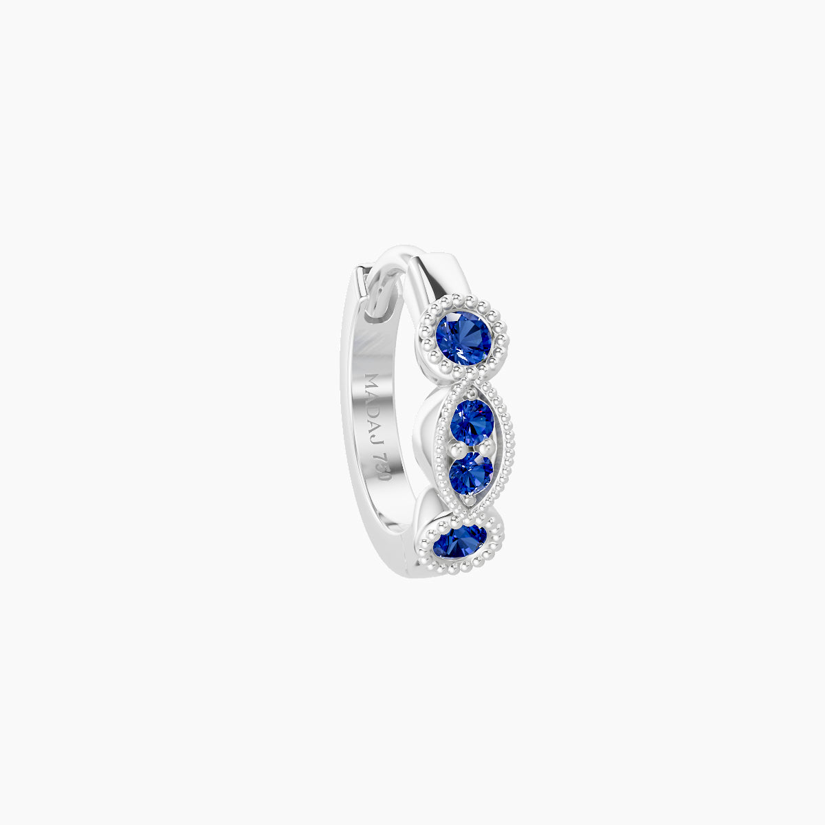 Camilla | 18k White Gold 6.5 mm Sapphire Hoop Piercing