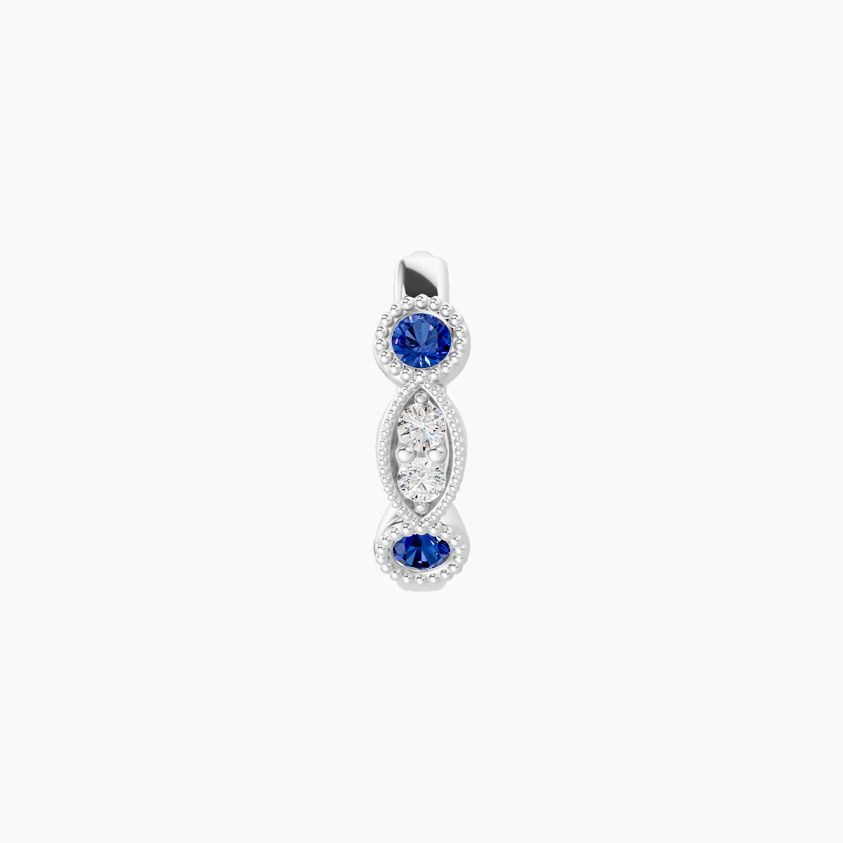 Camilla | 18k White Gold 6.5 mm Sapphire & Diamond Hoop Piercing