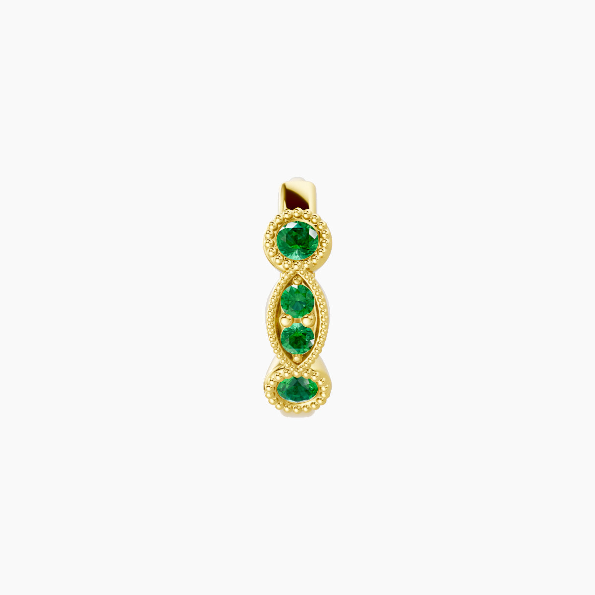 Camilla | 18k Yellow Gold 6.5 mm Emerald Hoop Piercing