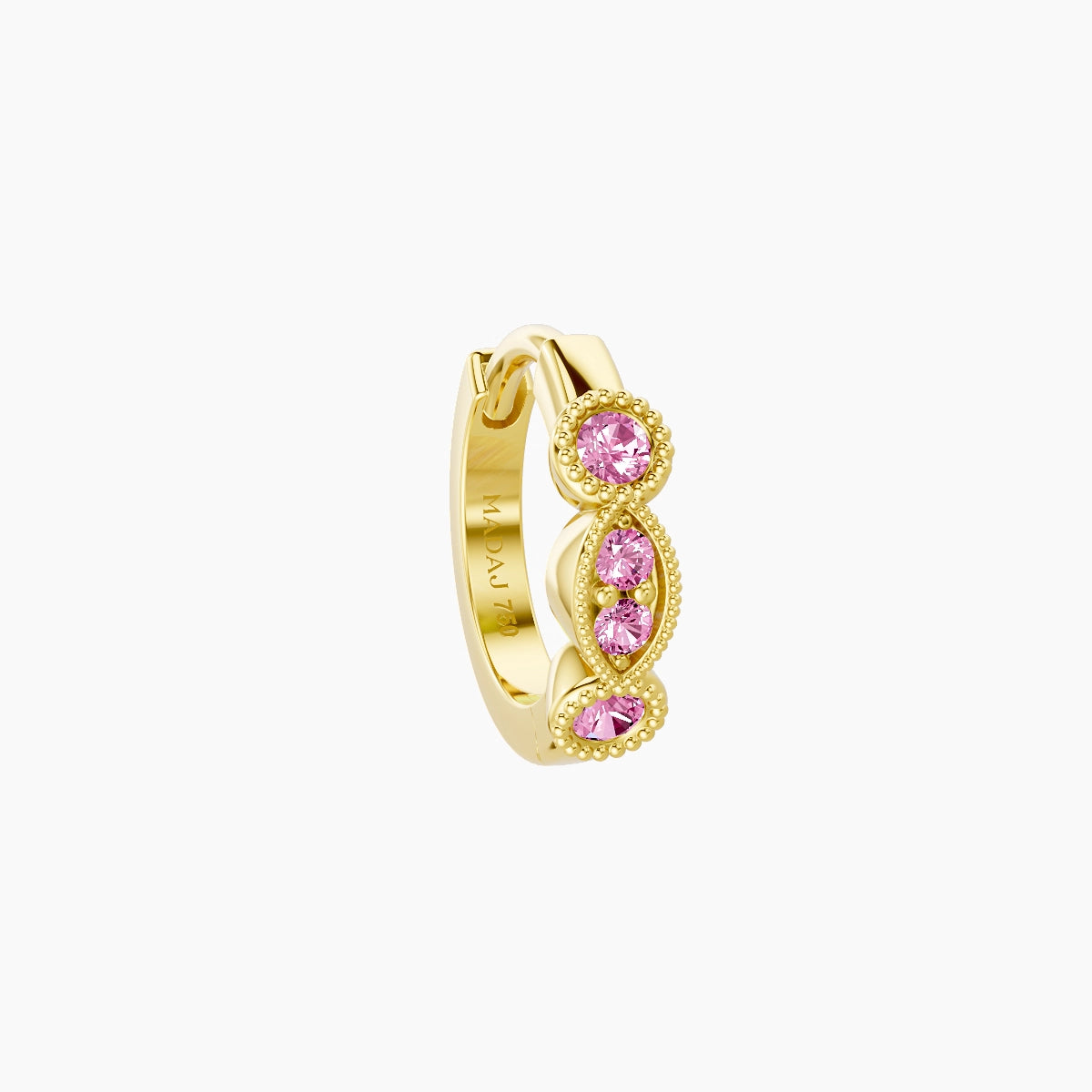 Camilla | 18k Yellow Gold 6.5 mm Pink Sapphire Hoop Piercing