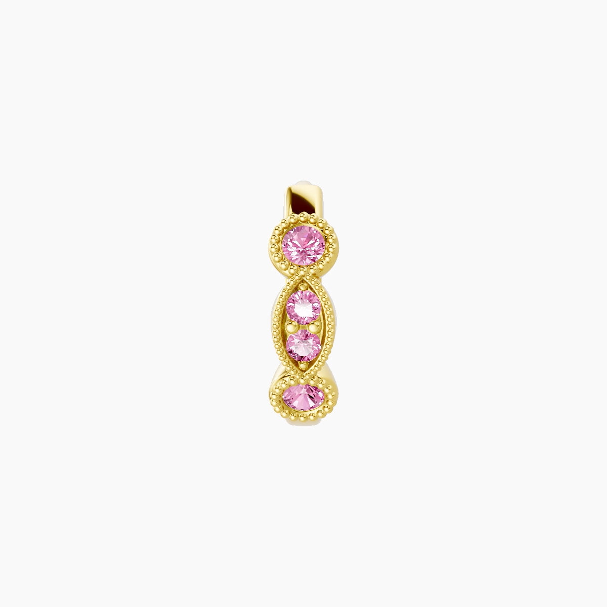 Camilla | 18k Yellow Gold 6.5 mm Pink Sapphire Hoop Piercing