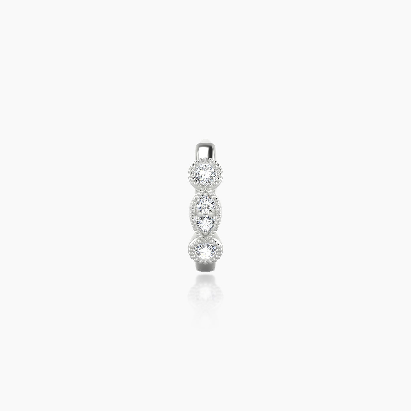 Camilla | 18k White Gold 6.5 mm Diamond Hoop Piercing