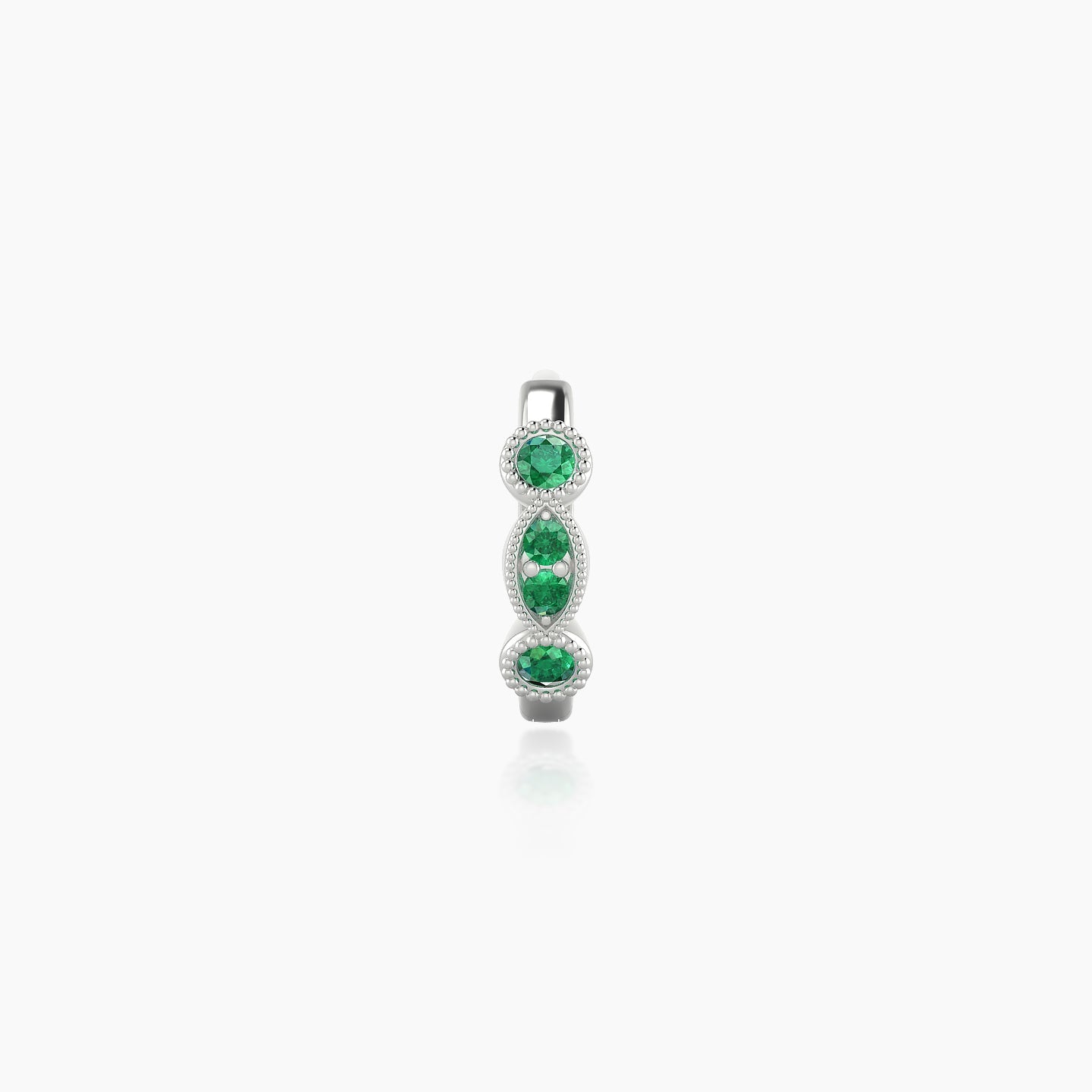 Camilla | 18k White Gold 6.5 mm Emerald Hoop Piercing