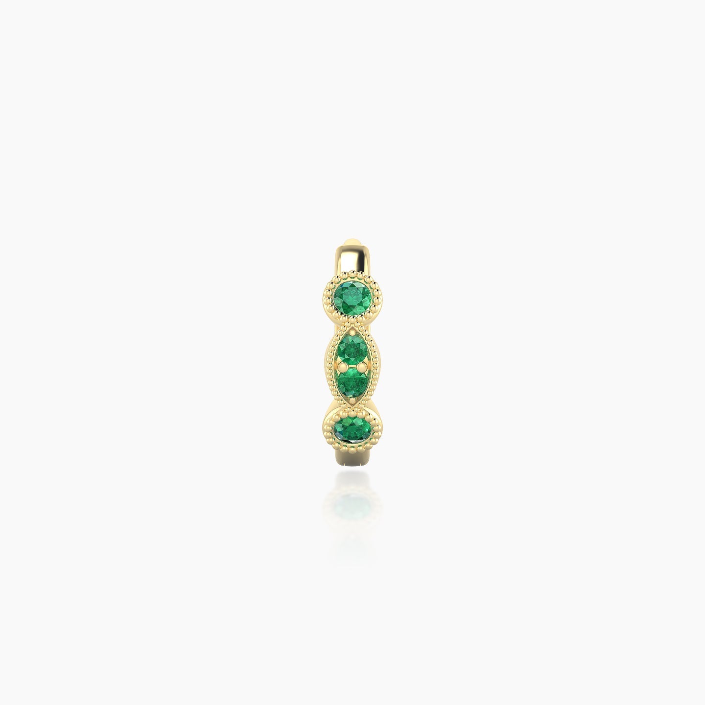 Camilla | 18k Yellow Gold 6.5 mm Emerald Hoop Piercing