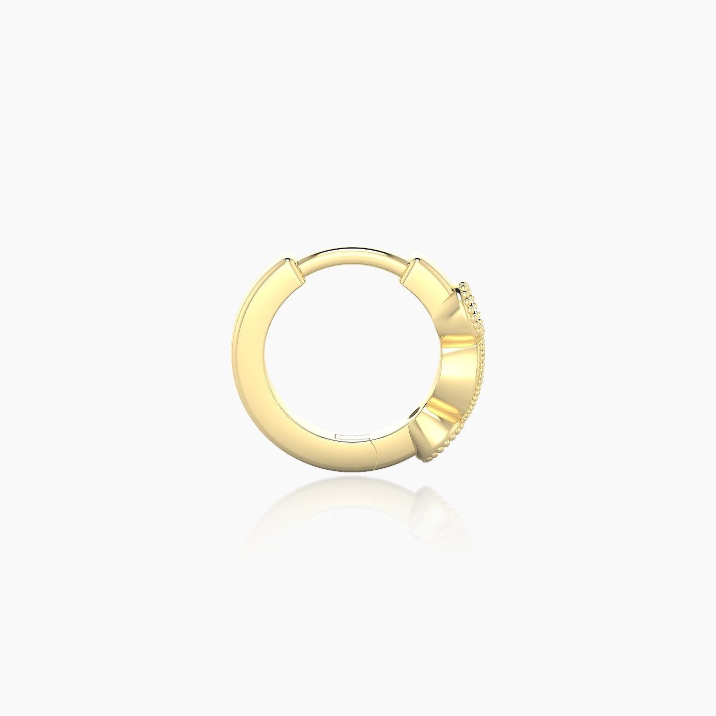 Camilla | 18k Yellow Gold 6.5 mm Black Diamond Hoop Piercing