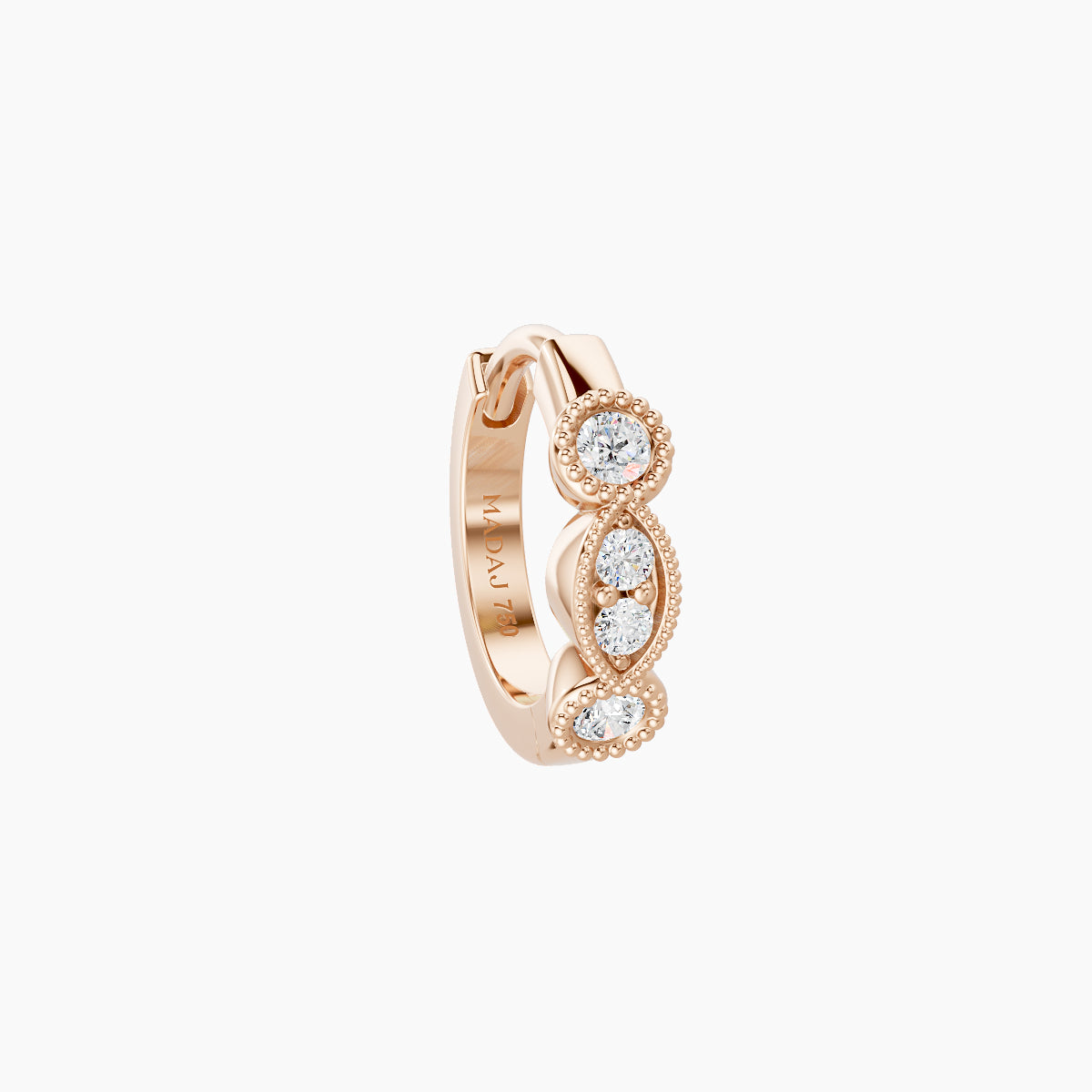 Camilla | 18k Rose Gold 6.5 mm Diamond Nose Ring Piercing