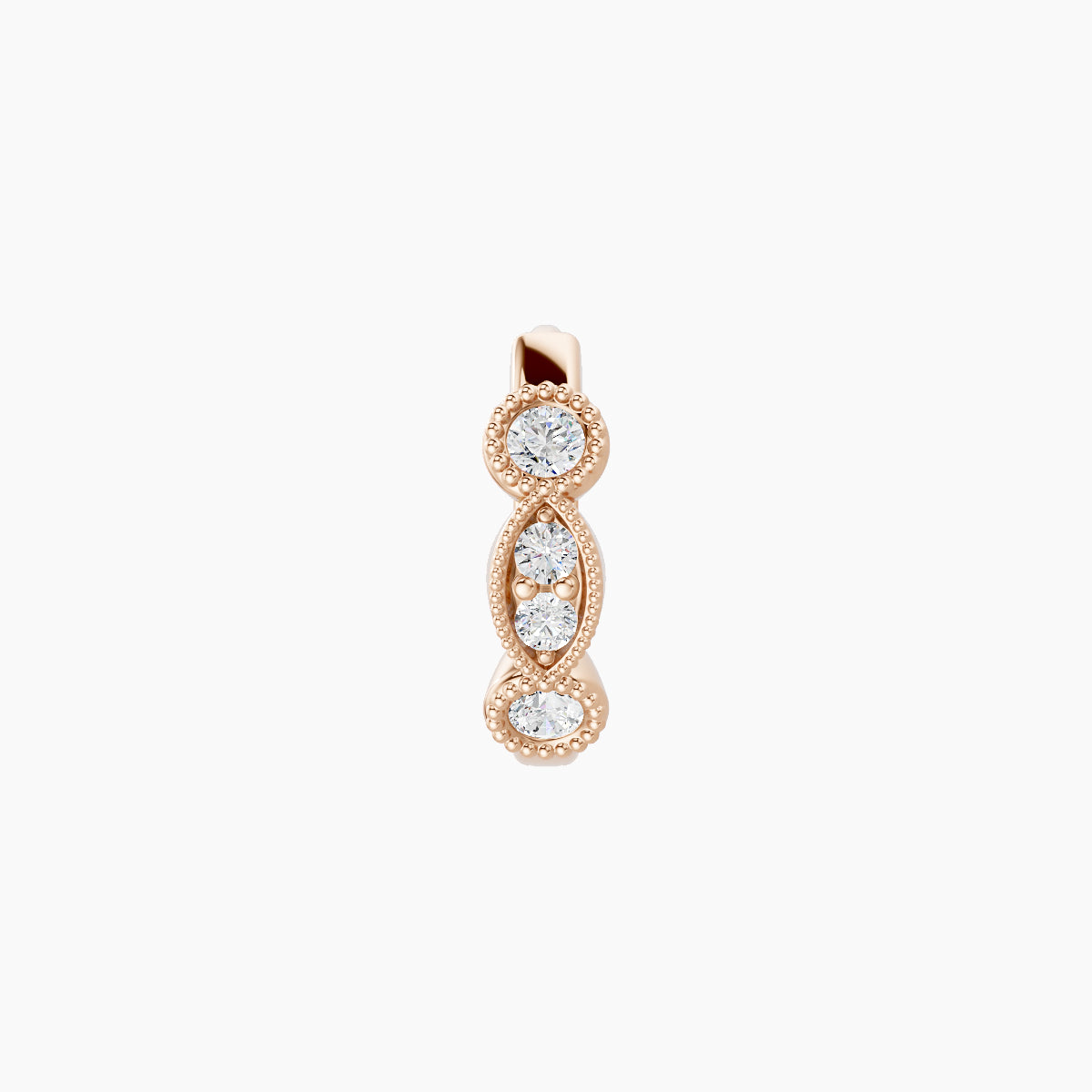 Camilla | 18k Rose Gold 6.5 mm Diamond Nose Ring Piercing