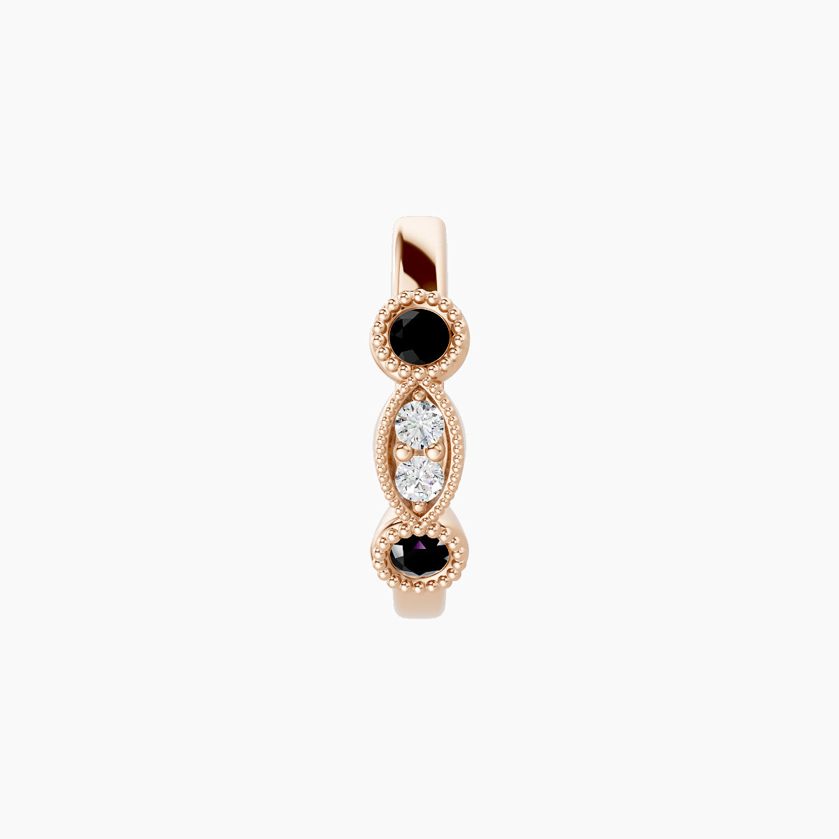 Camilla | 18k Rose Gold 8 mm Black Diamond & Diamond Hoop Piercing