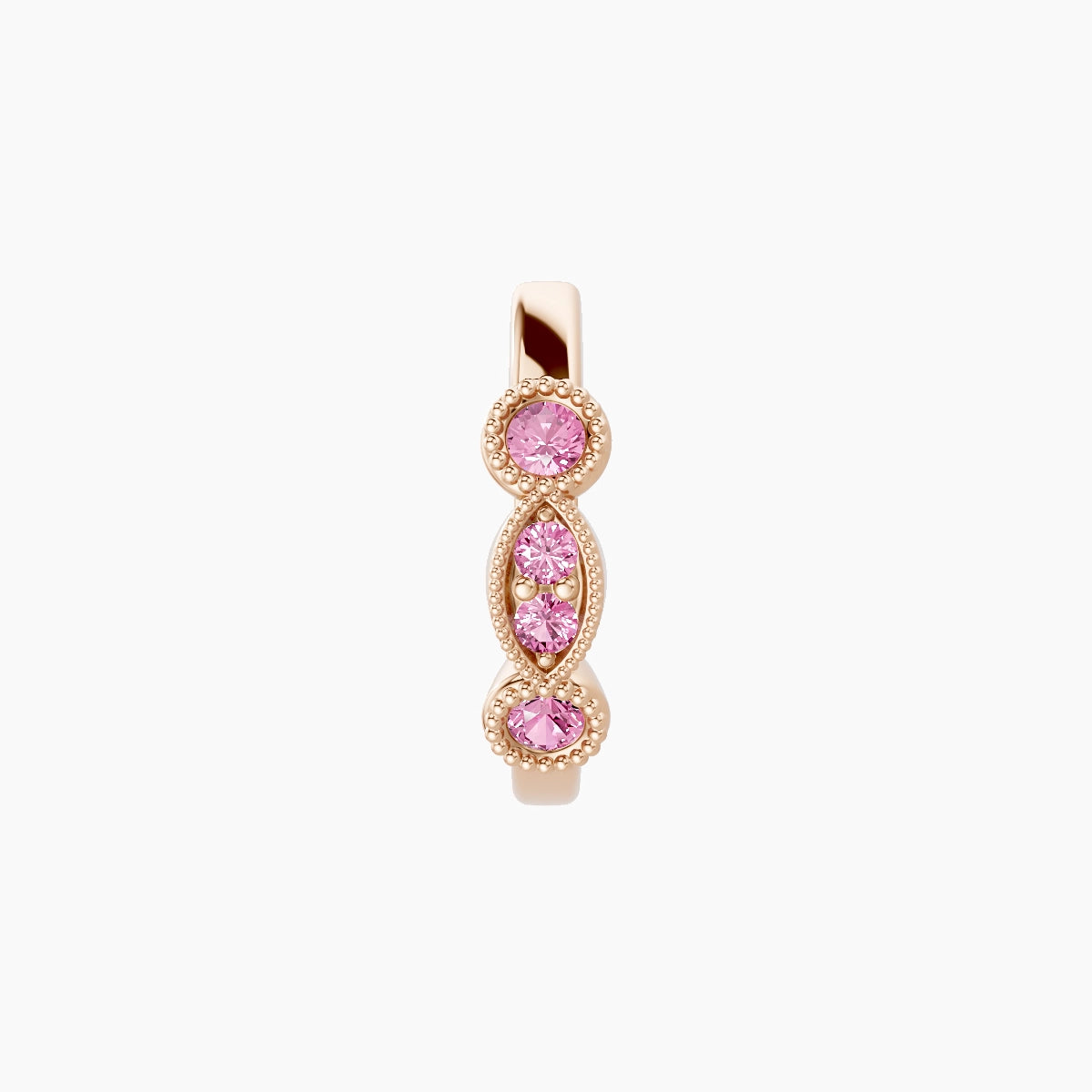 Camilla | 18k Rose Gold 8 mm Pink Sapphire Hoop Piercing