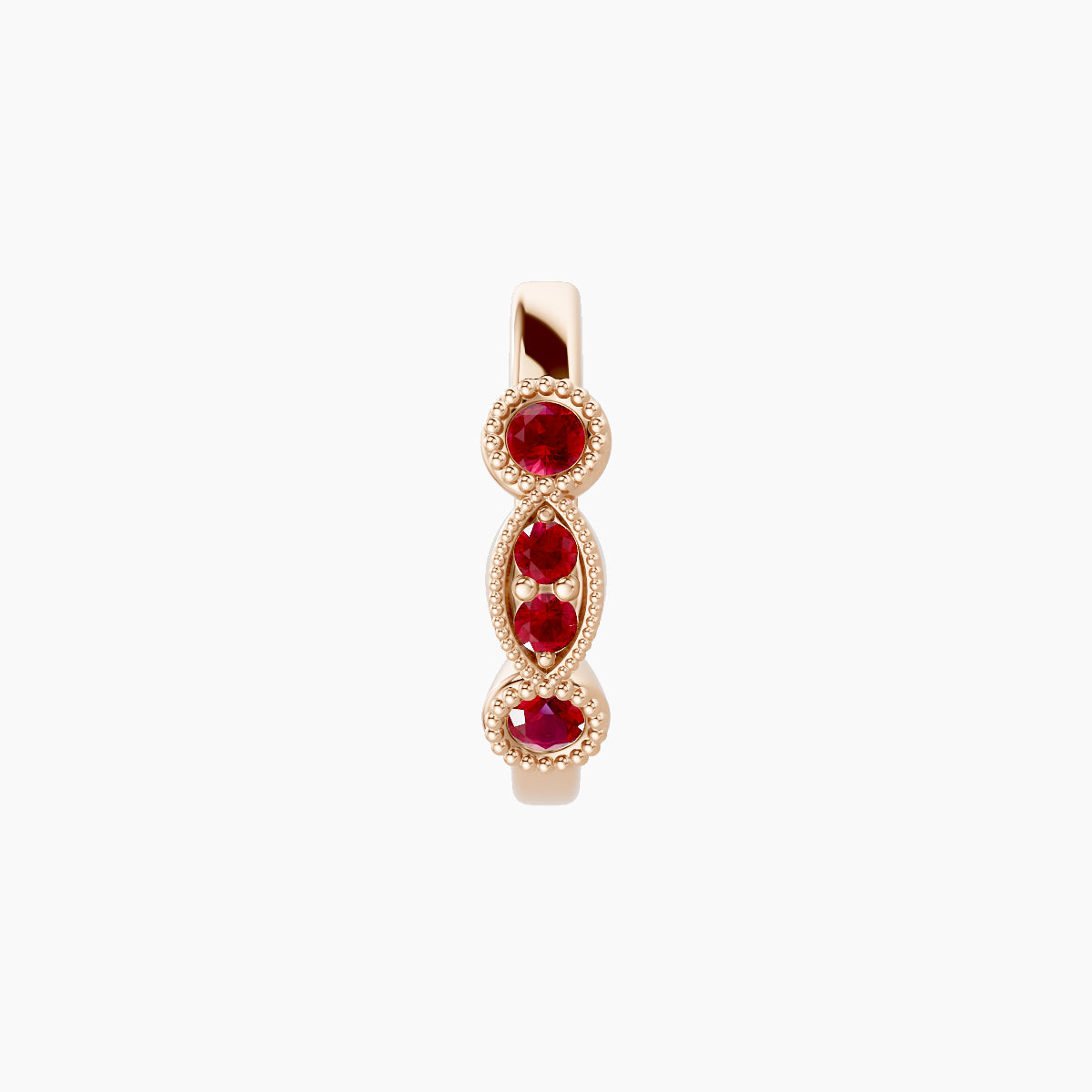 Camilla | 18k Rose Gold 8 mm Ruby Hoop Piercing